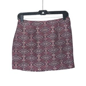 Atmosphere Maroon And Black Thick‎ Textured Mini Skirt Size 6